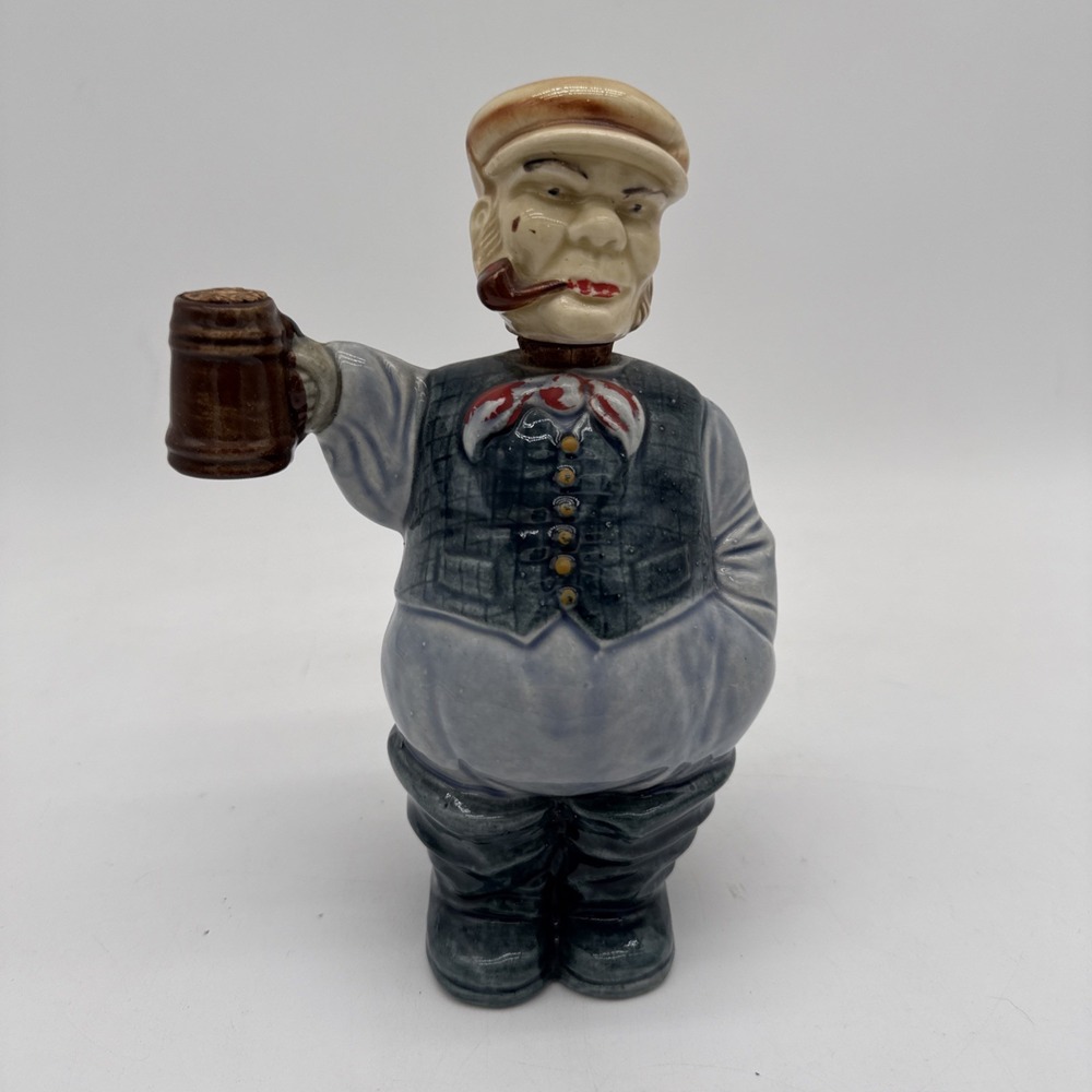 Vintage Relco Liqour Decanter Golfer SeaDog Scotsman Bar Decor Made In Japan